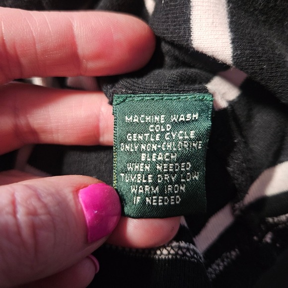 Ralph Lauren Crew Neck Black Striped‎ Top Classic Timeless Cotton T-Shirt Size M - Picture 14 of 14